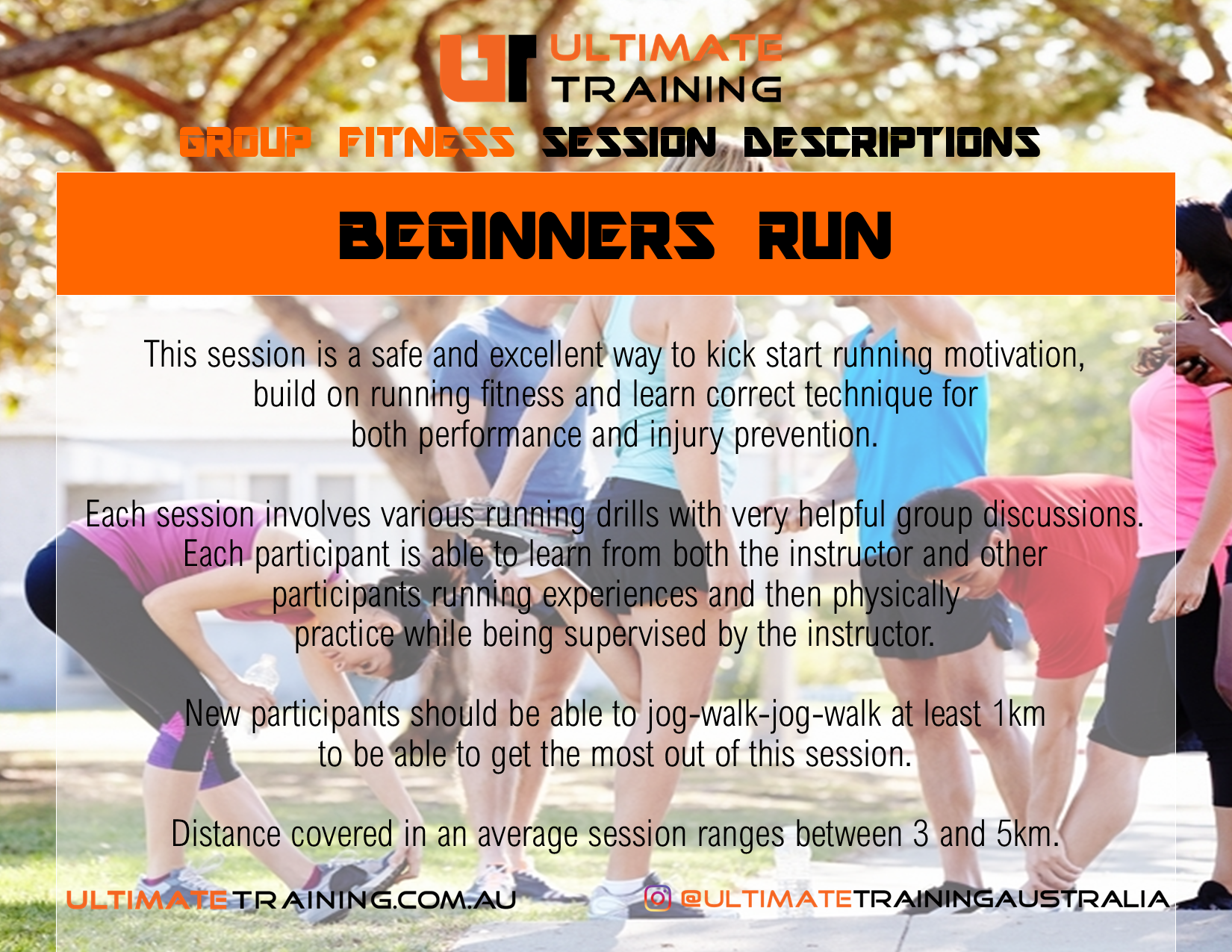 Ultimate Training Group Fitness Beginners Run Session Details